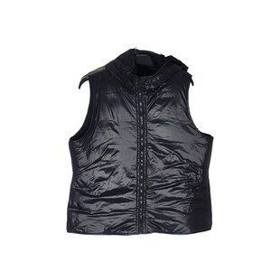 ⭐Calvin Klein Size L Men’s Metallic Black Quilted Hooded Puffer Vest Black New